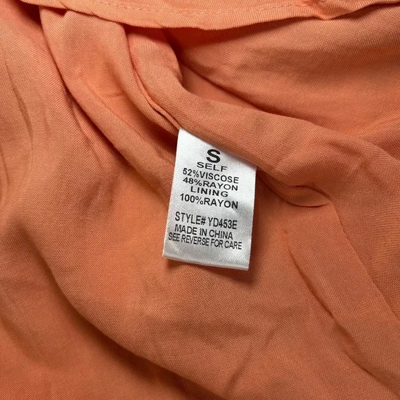 Audrey 3+1 Floral Wrap Maxi Dress Peach Boho Ruffle Hem Short Sleeve Small - Picture 4 of 5